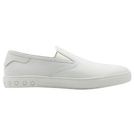 Tod's Mocassini Slip-on Tods Pantofola in Pelle Bianca