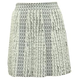 Falda Alaia de Punto con Volantes Verticales en Viscosa Blanca - Alaïa