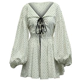Autre Marque Minivestido estampado Olympia de algodón blanco de Caroline Constas