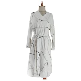 Abito Kimono Cappotto Bitte Kai Rand Nero Bianco Viscosa