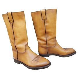 Gucci Westernstiefel aus Leder Hellbraun 37,5 FR