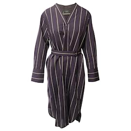 Vestido tipo bata a rayas de Joseph Janis en algodón marrón