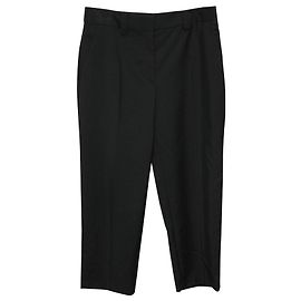Acne Studios Cropped-Hose mit geradem Bein aus schwarzem Wollgemisch