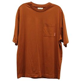 T-shirt girocollo con tasche Acne Studios in cotone marrone