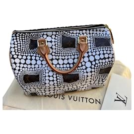 Louis Vuitton Speedy Yayoi Kusama Handtasche weiß Stoff