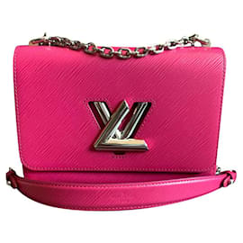 Borsa Louis Vuitton Twist MM in pelle Epi fucsia