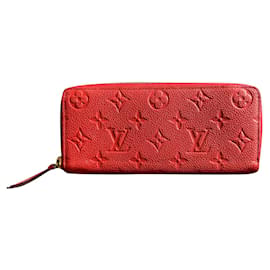 Louis Vuitton Clemence Brieftasche Rotes Empreinte Leder