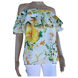 Blusa de verano de algodón Coast Blanco Verde