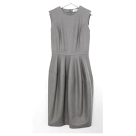 Yves Saint Laurent Automne 2008 Robe jupe cloche en cachemire grise