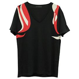 Alexander McQueen Printed Short Sleeve T-Shirt in Black Cotton 