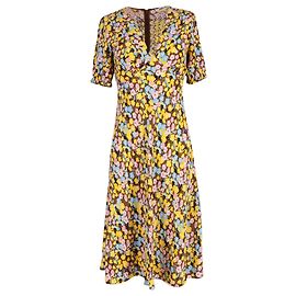 Diane Von Furstenberg Vestido midi floral em viscose amarela