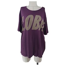 Camiseta Acne Global Morada de Algodón Talla L
