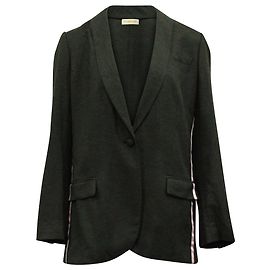 Blazer Tory Burch con Raya Blanca en Viscosa Gris