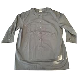 Blusa chemise Chanel Uniform T. 40 blu navy TBE