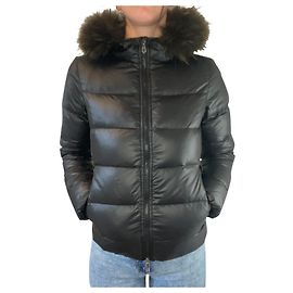 Duvetica Daunenjacke Schwarz mit Fellkapuze