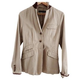 Americana Ralph Lauren de sarga de algodón beige