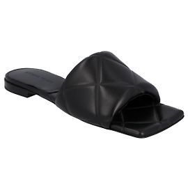 Bottega Veneta Sandalo Piatto Donna Rubber Lido in Pelle di Agnello Nero