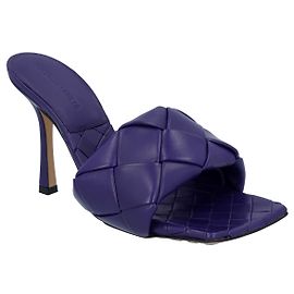 Bottega Veneta Donna Lido Padded Mules in pelle di agnello viola