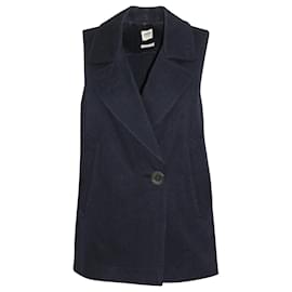 Gilet con tasche Hermes in twill di cotone blu navy - Hermès