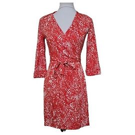 Diane Von Furstenberg DVF New Julian Two Mini Wrap Dress en Serpent Simple Tango