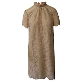 Vestido de encaje Sandro Antilope de poliamida melocotón