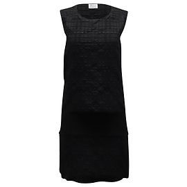 Maison Martin Margiela Vestido recto con estampado de gofres de Maison Margiela en poliéster viscosa negro