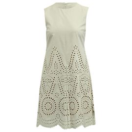 Stella Mc Cartney Vestido tubo con recortes y bordado inglés de Stella Mccartney en algodón blanco