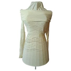 Autre Marque Túnica de renda Amazona cor eggshell