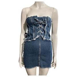 Liu.Jo Liu.vestido estilo corsé de denim elástico Jo