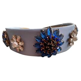 Autre Marque Accessorio per capelli Dolce & Gabbana in seta blu con cristalli