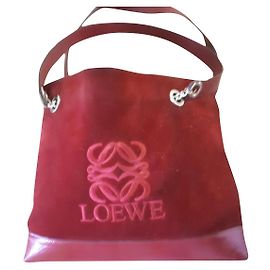 Borsa Tote Loewe Rosso Scuro Nubuck