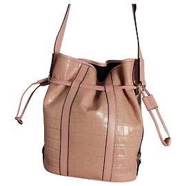 Lancel borsa MM ELSA in pelle rosa con stampa coccodrillo
