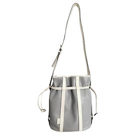 Borsa a secchiello Lancel MM ELSA in pelle blu e bianca