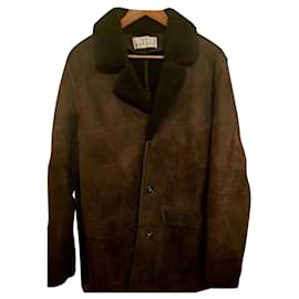Autre Marque De Fursac Sakko Dunkelbraun Wolle und Lammleder XL