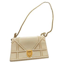 Christian Dior Borsa a tracolla Diorama Cruise in pelle color avorio