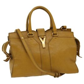 SAINT LAURENT Borsa a mano in pelle 2modo Yellow Auth am1348S