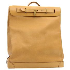 LOUIS VUITTON Epi Steamer Bag Boston Bag Beige LV Auth am1805G