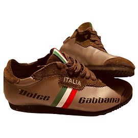 Sneakers Dolce & Gabbana Italia Marrone Scuro Camoscio