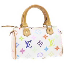LOUIS VUITTON Monogramm Mehrfarbige Mini Speedy Handtasche Weiß M.92645 Auth bin224G