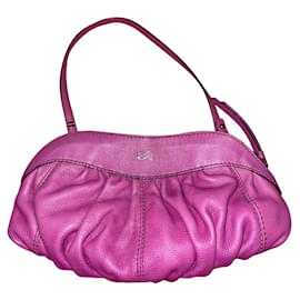 Lancel Gousset Handtasche Leder Fuchsia