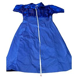 Versace Seidenkleid im Hemd-Stil Blau