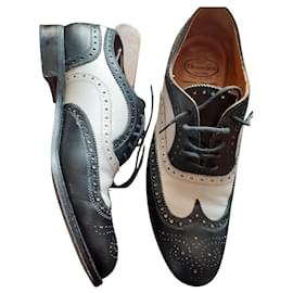 Church's Scarpe Stringate in Pelle Bianco Blu Navy