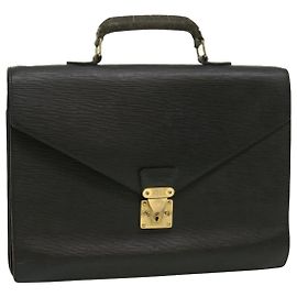 LOUIS VUITTON Epi Serviette Ambassador Business Bag Black M54412 LV Auth am2600g
