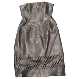 Abito Alexander Wang Senza Spalline con Dettagli Cutout in Pelle Nera