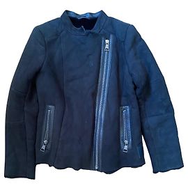 Chaqueta Bomber de Cuero Karl Lagerfeld Negra