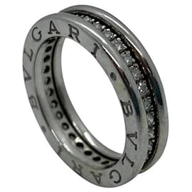 Bulgari B Zero 1 Diamantband ein 18K Weißgold Silberne Größe 50