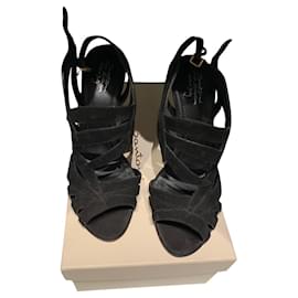 Santoni Sandalen aus schwarzem Leder
