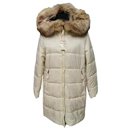 Giacca Piumino Weekend Max Mara Pelliccia Crema