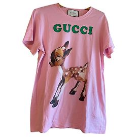 T-shirt Gucci Bambi Rosa in Cotone Taglia M