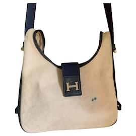 Hermès Tsako Bag Blue Linen and Leather
